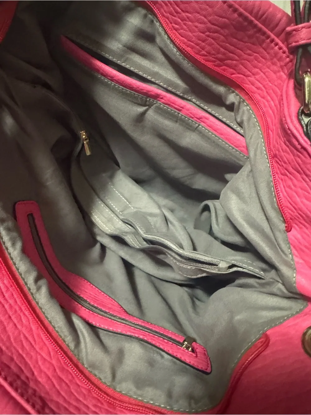 Hot Pink Studded Hobo Shoulder Bag